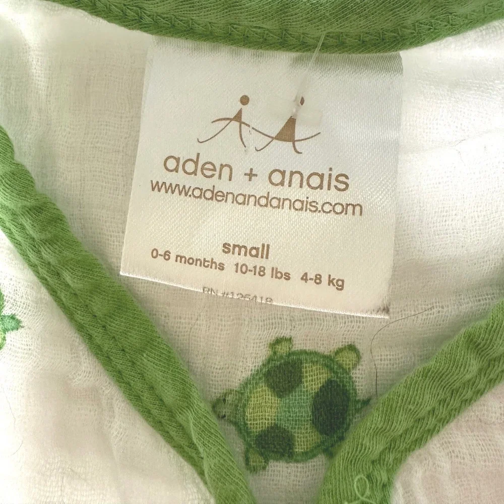 aden + anais Classic Muslin Sleep Sack Turtle Print 0-6M Small Wearable Blanket